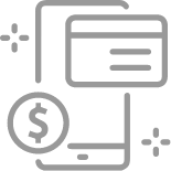 icono de telefono con una tarjeta de pago